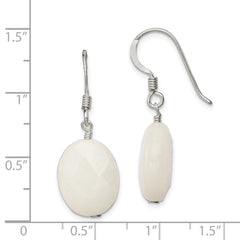 Sterling Silver White Jade Earrings