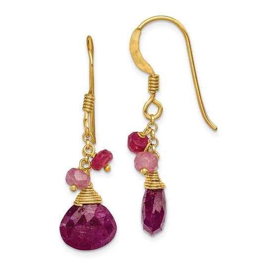 Sterling Silver Vermeil Ruby Earrings