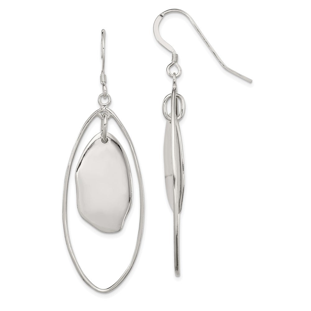 Sterling Silver Dangle Oval Earrings