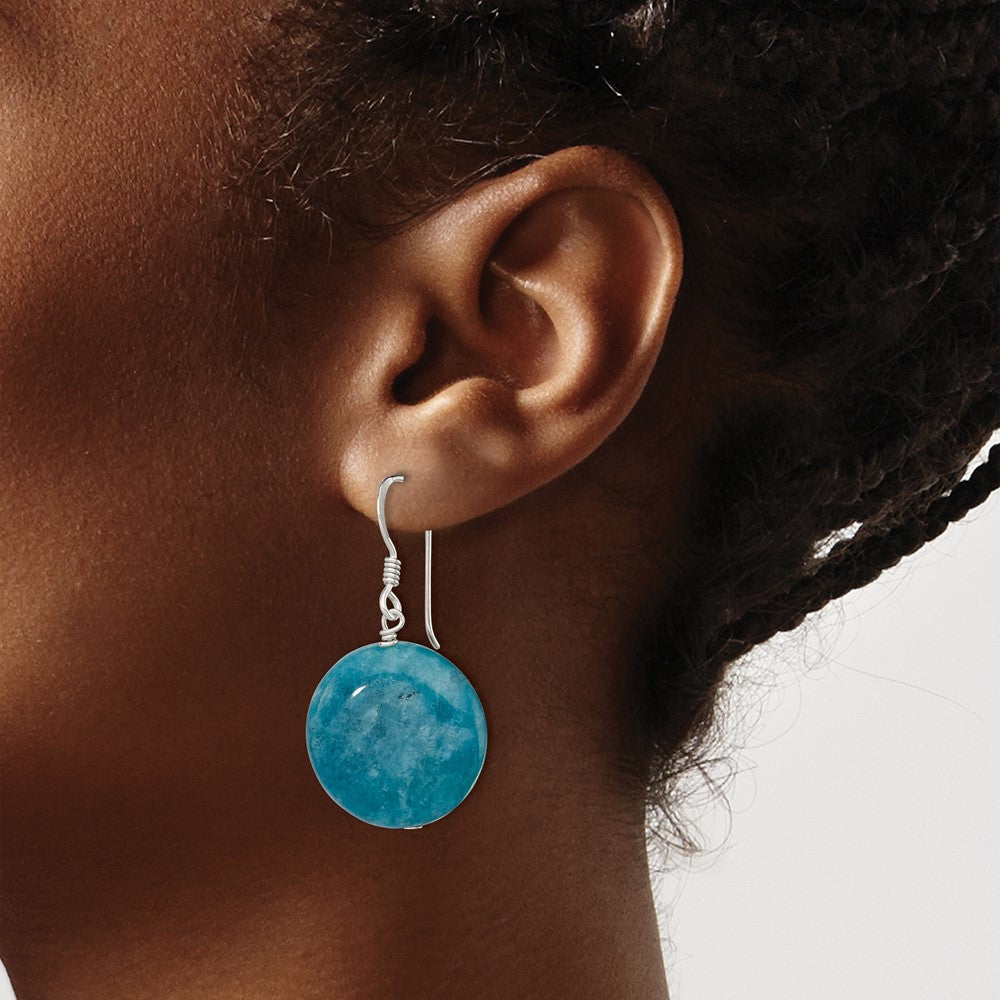 Sterling Silver Blue Agate Earrings