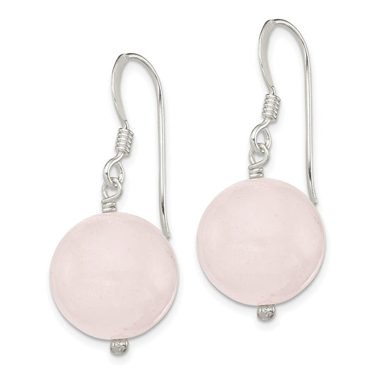 Sterling Silver 12mm Rose Quartz Earrings