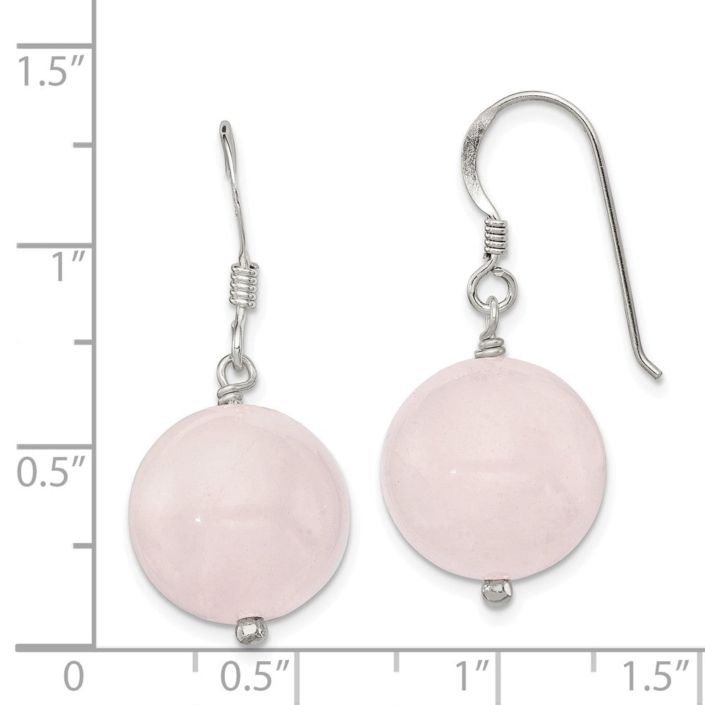 Sterling Silver 12mm Rose Quartz Earrings