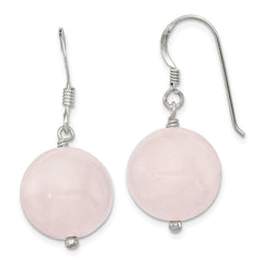 Sterling Silver 12mm Rose Quartz Earrings