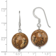 Sterling Silver 14mm Picture Jasper Earrings