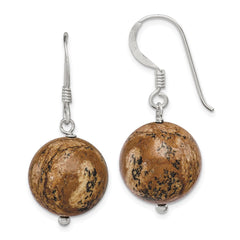 Sterling Silver 14mm Picture Jasper Earrings