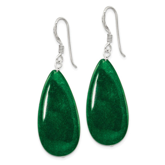 Sterling Silver Green Jade Earrings