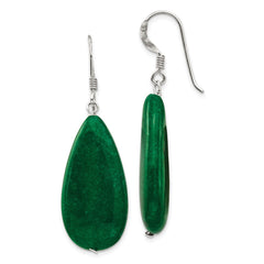 Sterling Silver Green Jade Earrings