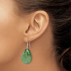 Sterling Silver Cracked Green Aventurine Earrings