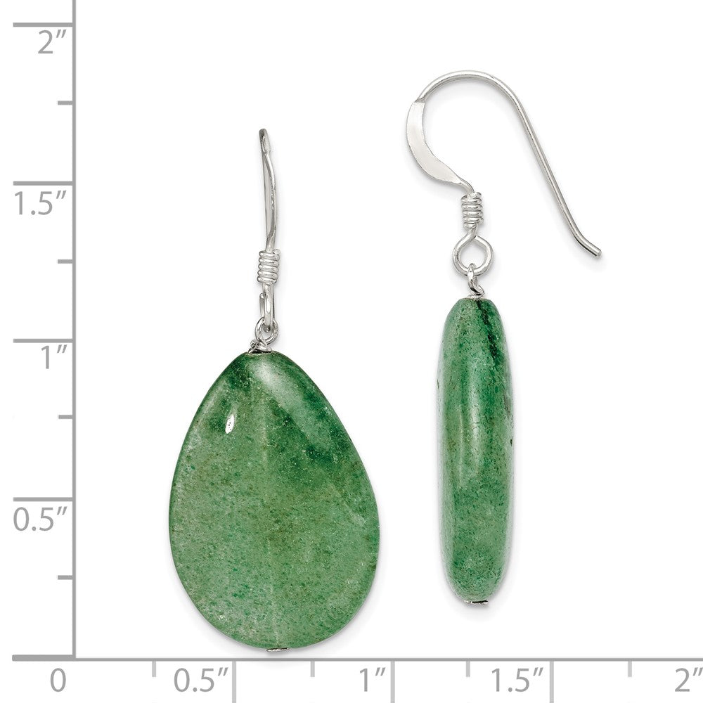 Sterling Silver Cracked Green Aventurine Earrings