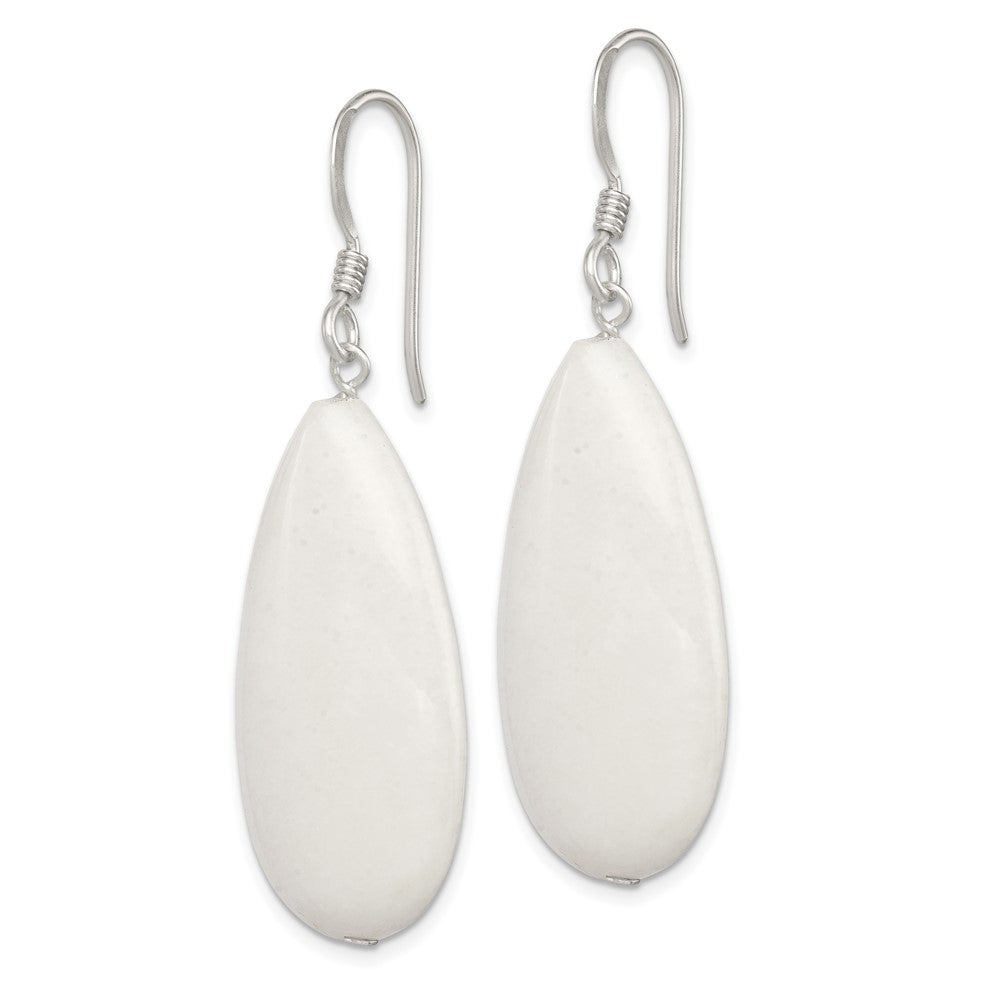 Sterling Silver White Jade Earrings