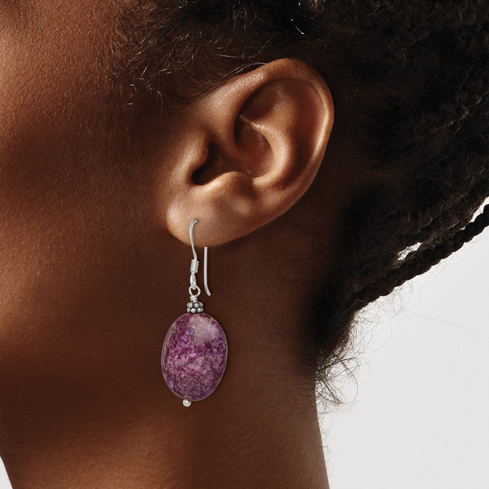 Sterling Silver Dark Charoite Earrings