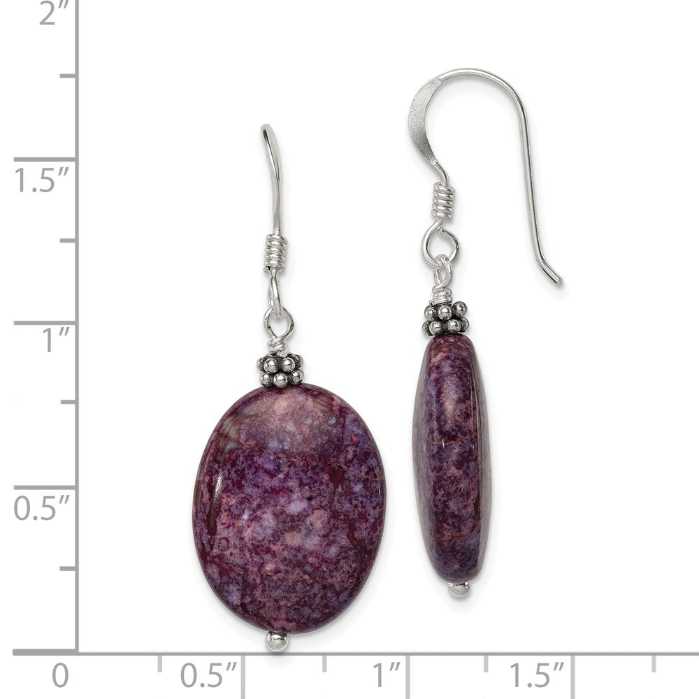 Sterling Silver Dark Charoite Earrings