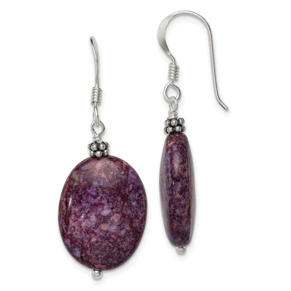 Sterling Silver Dark Charoite Earrings