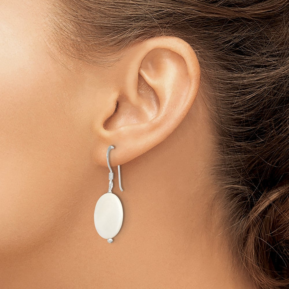 Sterling Silver White Mother of Pearl Earrings