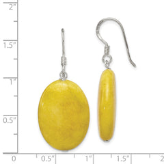 Sterling Silver Yellow Jade Earrings