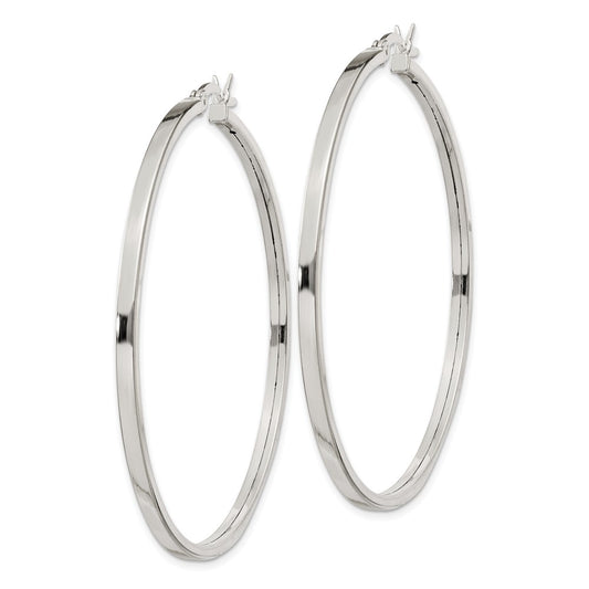 Sterling Silver 2.5x50mm Polished Hoop Earrings