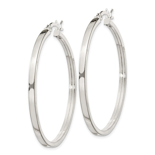 Sterling Silver 2.5x40mm Polished Hoop Earrings