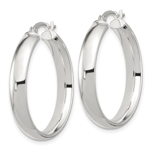 Sterling Silver 5x30mm Hoop Earrings