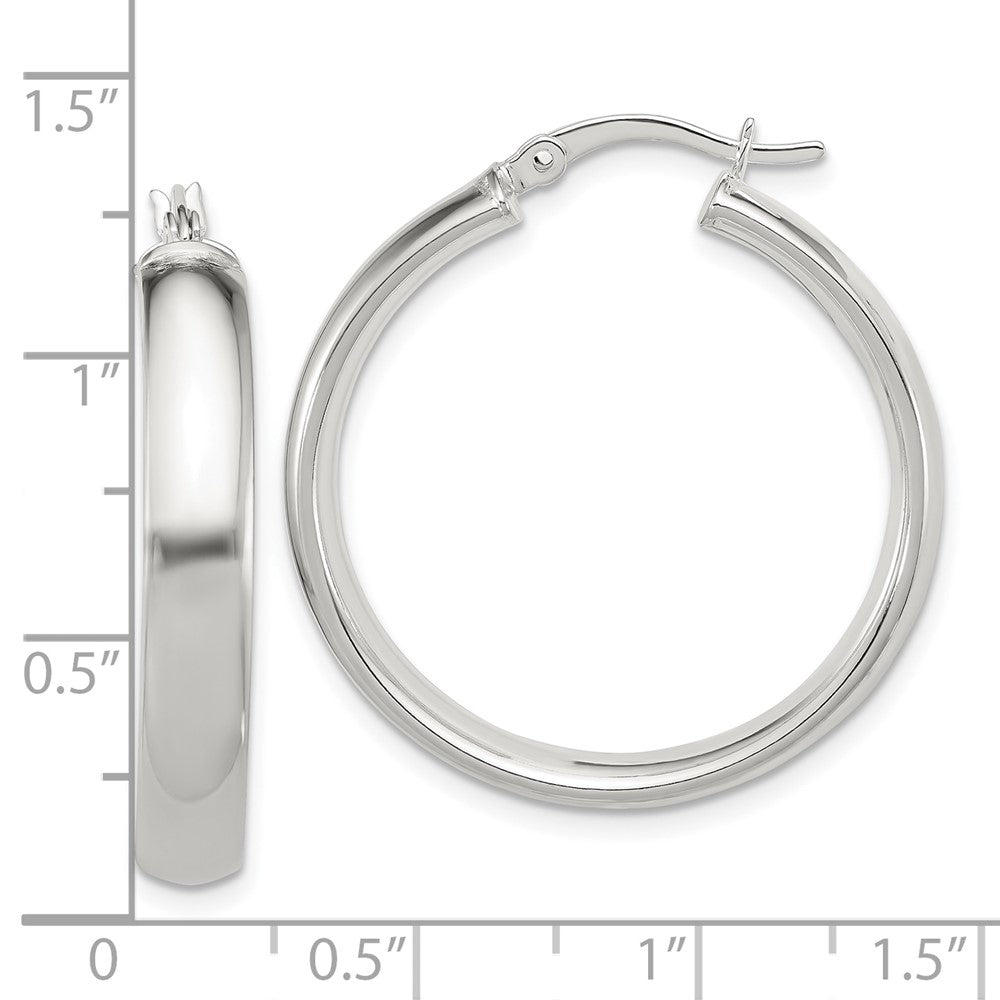 Sterling Silver 5x30mm Hoop Earrings