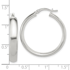 Sterling Silver 5x30mm Hoop Earrings