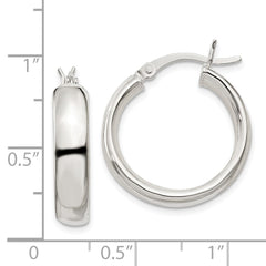 Sterling Silver 4.75x20mm Hoop Earrings