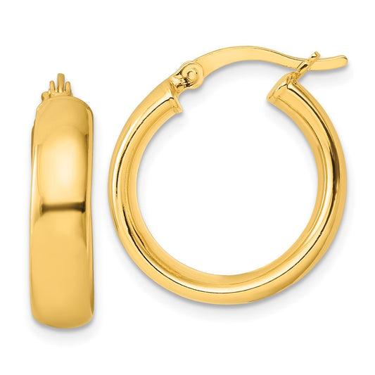Yellow Gold-plated Sterling Silver Polished Hoop Earrings