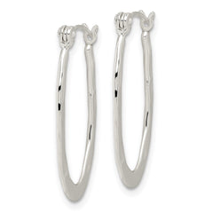 Sterling Silver Hammered and Polished Hoop Earrings