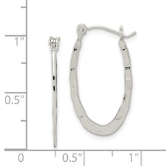 Sterling Silver Hammered and Polished Hoop Earrings