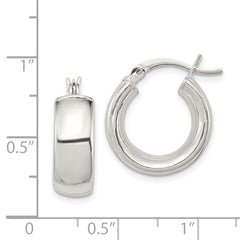 Sterling Silver 6mm Round Hoop Earrings