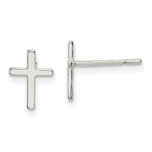 Sterling Silver Cross Mini Earrings