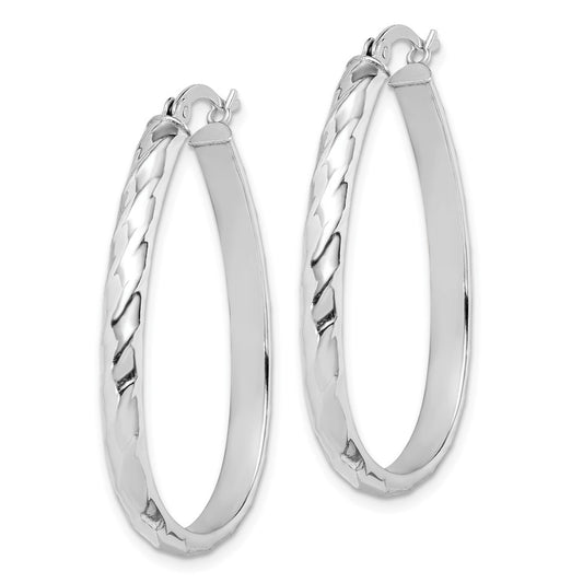 Sterling Silver 4mm Textured Hoop Earrings