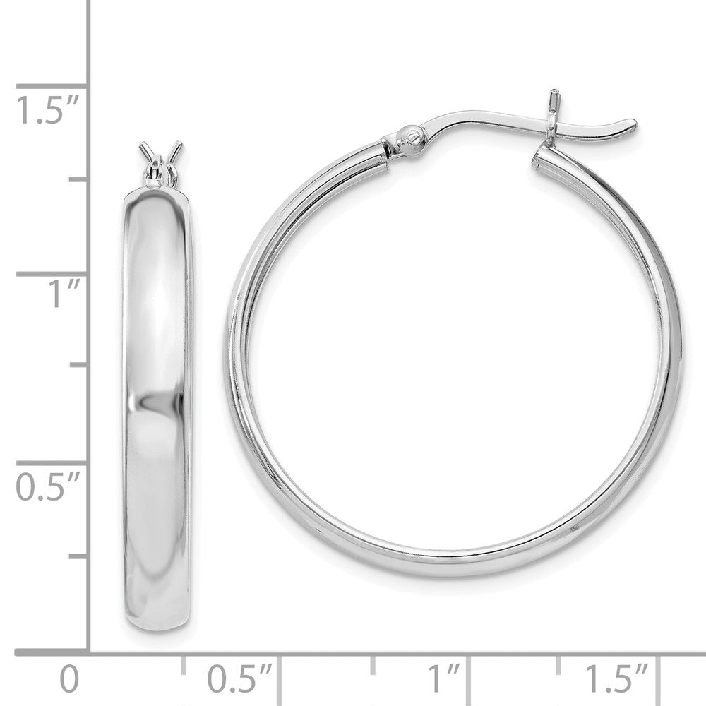 Sterling Silver 4mm x 30 Hoop Earrings