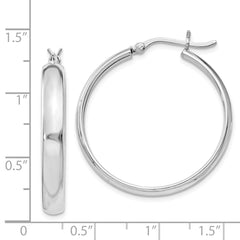 Sterling Silver 4mm x 30 Hoop Earrings