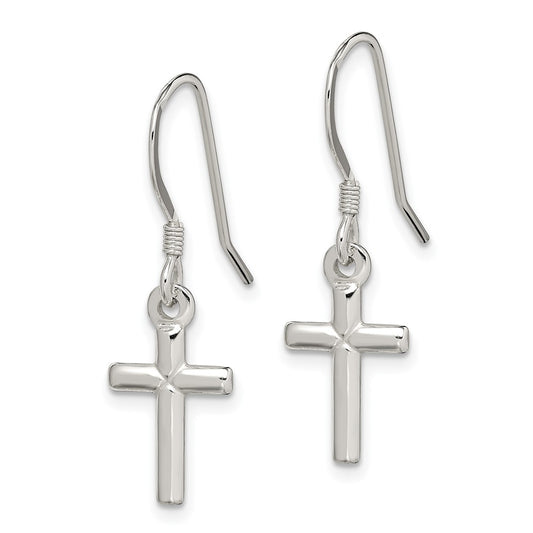 Sterling Silver Cross Dangle Earrings