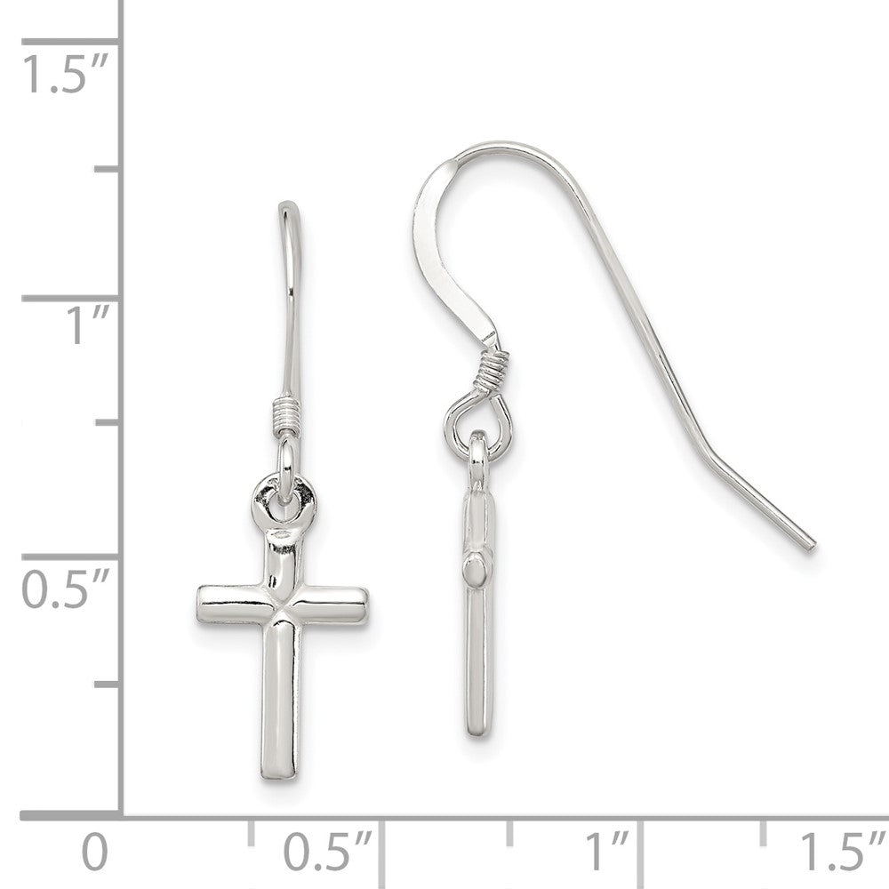 Sterling Silver Cross Dangle Earrings