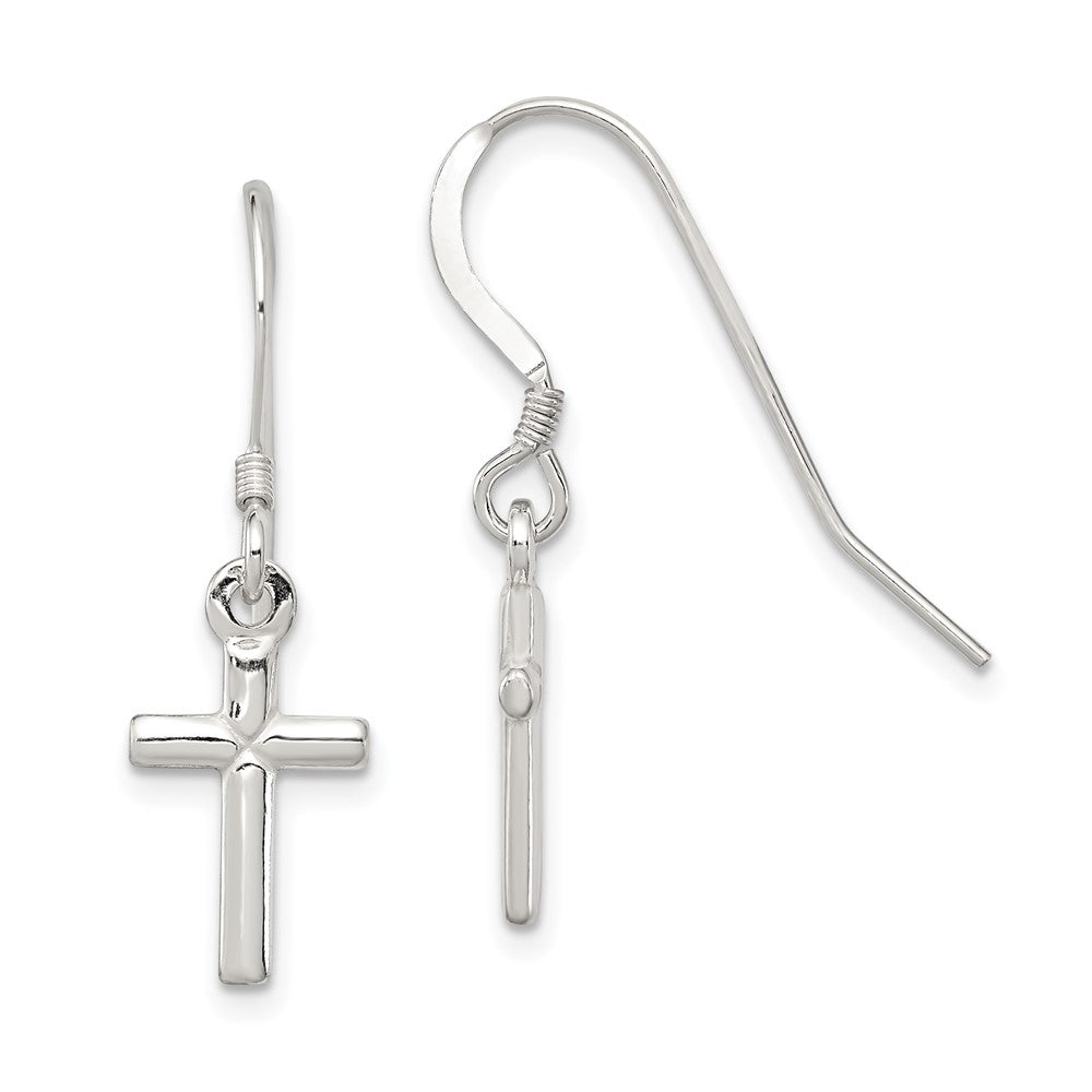 Sterling Silver Cross Dangle Earrings