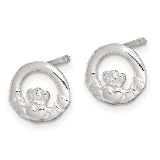 Sterling Silver Claddagh Post Earrings