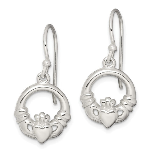 Sterling Silver Claddagh Dangle Earrings