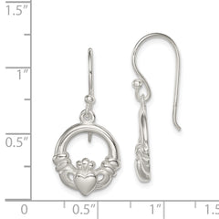 Sterling Silver Claddagh Dangle Earrings