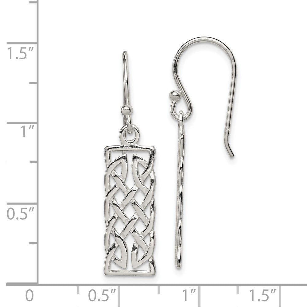 Sterling Silver Polished Rectangular Dangle Earrings