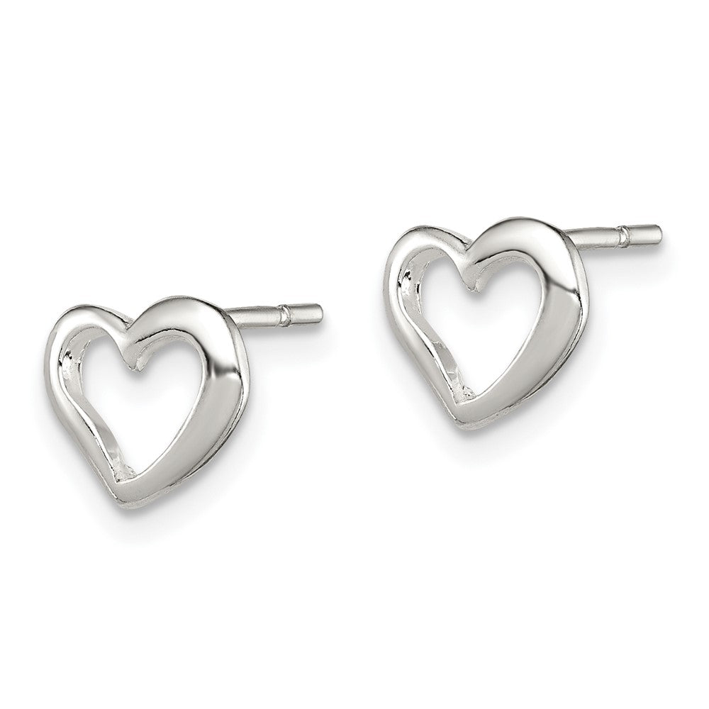 Sterling Silver Polished Heart Post Earrings