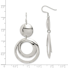 Sterling Silver Polished Fancy Circle Dangle Earrings