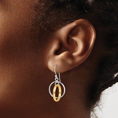 Sterling Silver and Gold-Plated Double Circle Dangle Earrings