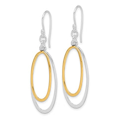 Sterling Silver Dangling Double Oval Earrings