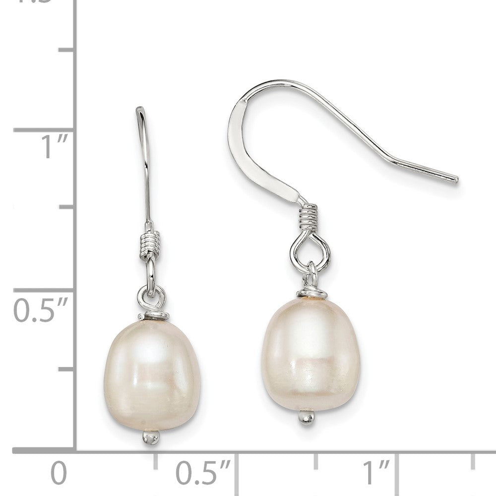 Sterling Silver White Drop FWC Pearl Dangle Earrings