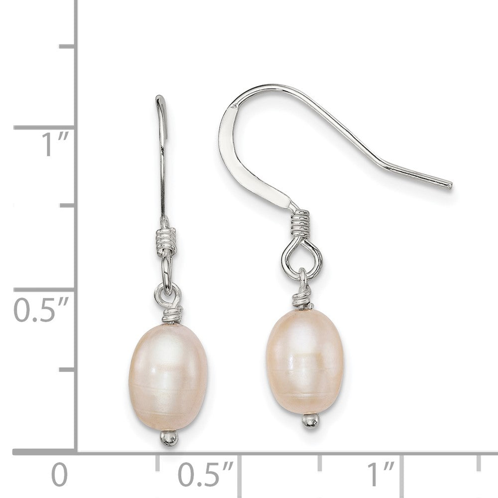 Sterling Silver Pink Cultured FW Pearl Dangle Earrings