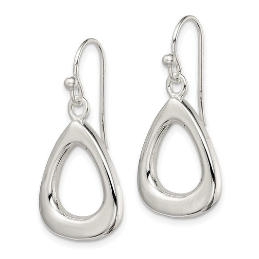 Sterling Silver Polished Triangular Shaped Dangle Earrings