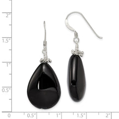 Sterling Silver Black Agate Earrings