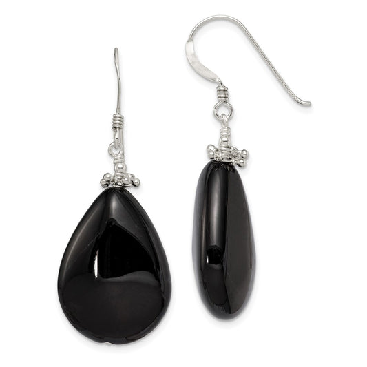 Sterling Silver Black Agate Earrings