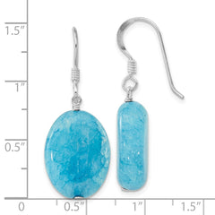 Sterling Silver Small Crack Aventurine Turquoise Tear Drop Earrings